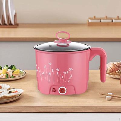 Ηλεκτρικές κατσαρόλες Πολλαπλής χρήσης Φορητή Κουζίνα Νουντλς για Μαγείρεμα Μπριζόλας Μονής Στρώσης Ροζ