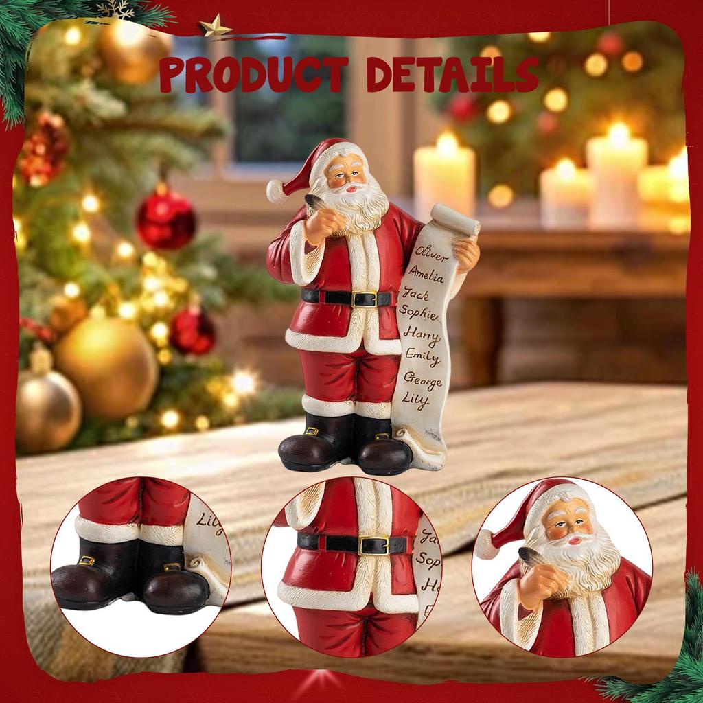 Christmas Santa Figurine 17.5cm Decorative Home Decor Traditional Decoration Holiday