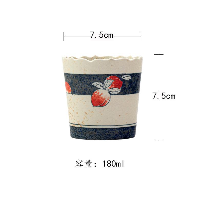 

180ml Hand Painted Peach Teacup Zen Tea Bowl Single Cups Tea-tasting Meditation Cup Chazhan Master Cups Chinese Tea Set Craft As Your Choose