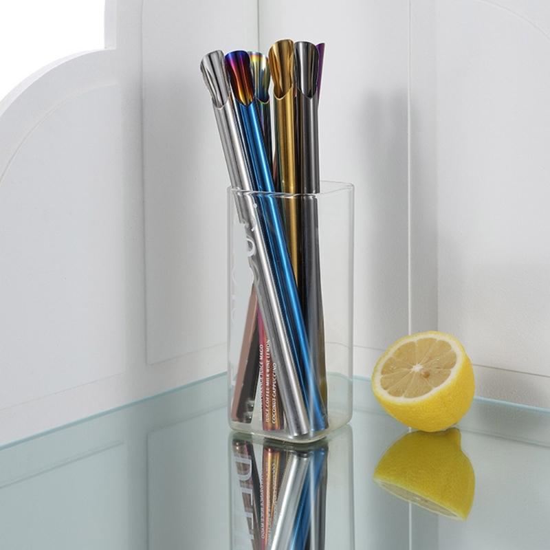 5 Pack Reusable Beverage Straw Multicolor 304Stainless Steel Travel Straw Wine Straw Drinking Straw for Drinkings