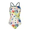 One-piece Sports Racing Tight-fitting Waist Fashion Flower Print Sexy Leaky Back Slimming Swimsuit Women