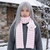 Soft Winter Scarf Stripe Long Plush Muffler Kawaii Neck Wrap  Daily Wear