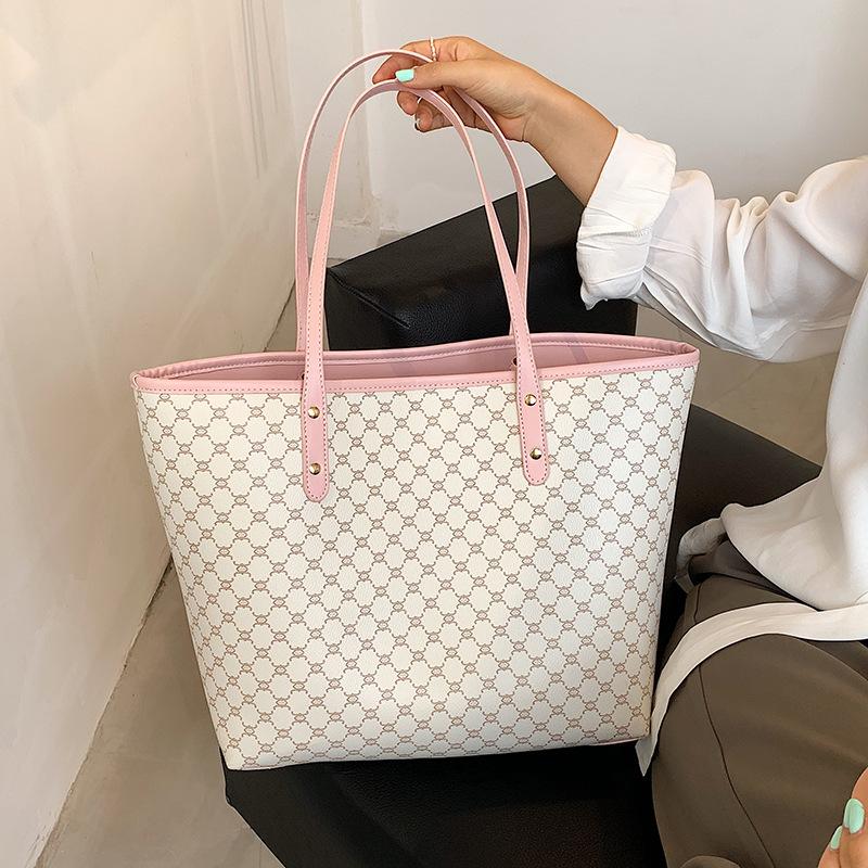 Women's bag new 2025 Korean version shoulder bag printed plaid tote bag handbag mother and child large capacity bag