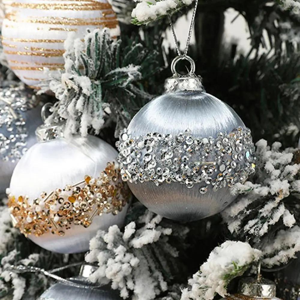6pcs Foam Velvet Christmas Balls Shatterproof Christmas Tree Pendant  Hotel Office Decor