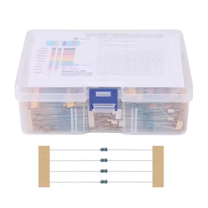 1/8W Resistance Film Resistor with Box 130 Values 2600pcs Resistor Assortment Set for DIY Projects and Experiments