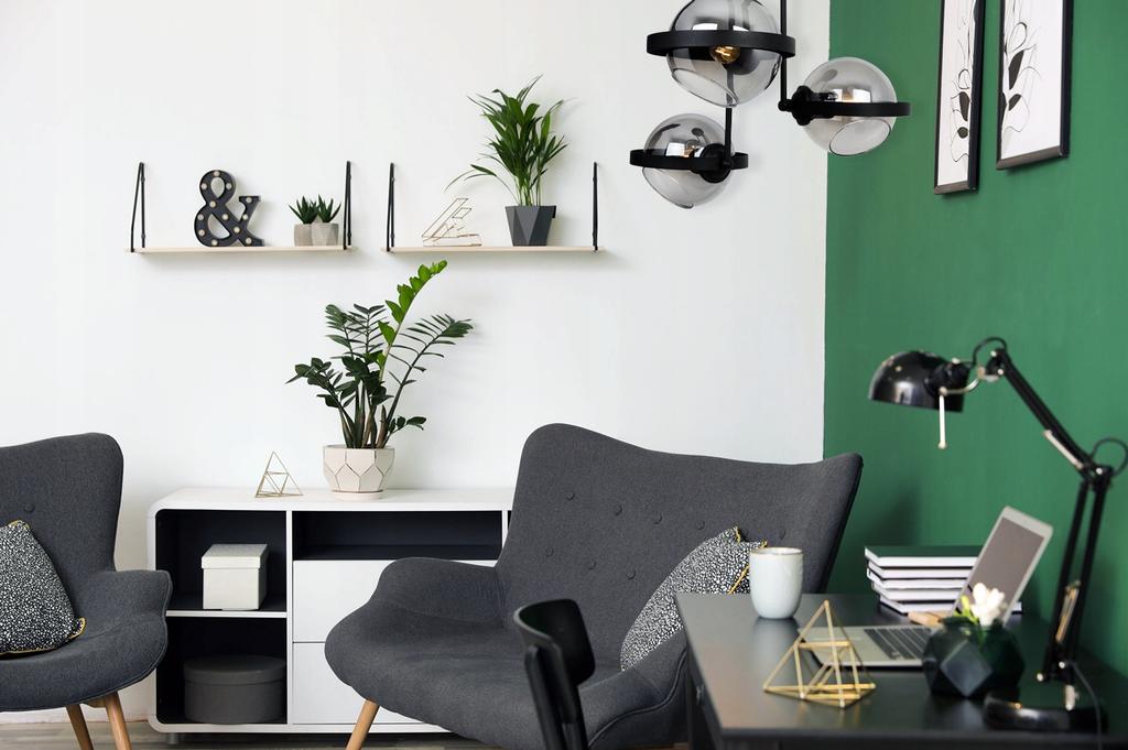 MODERN GLASS HANGING LAMP GRAPHITE RING