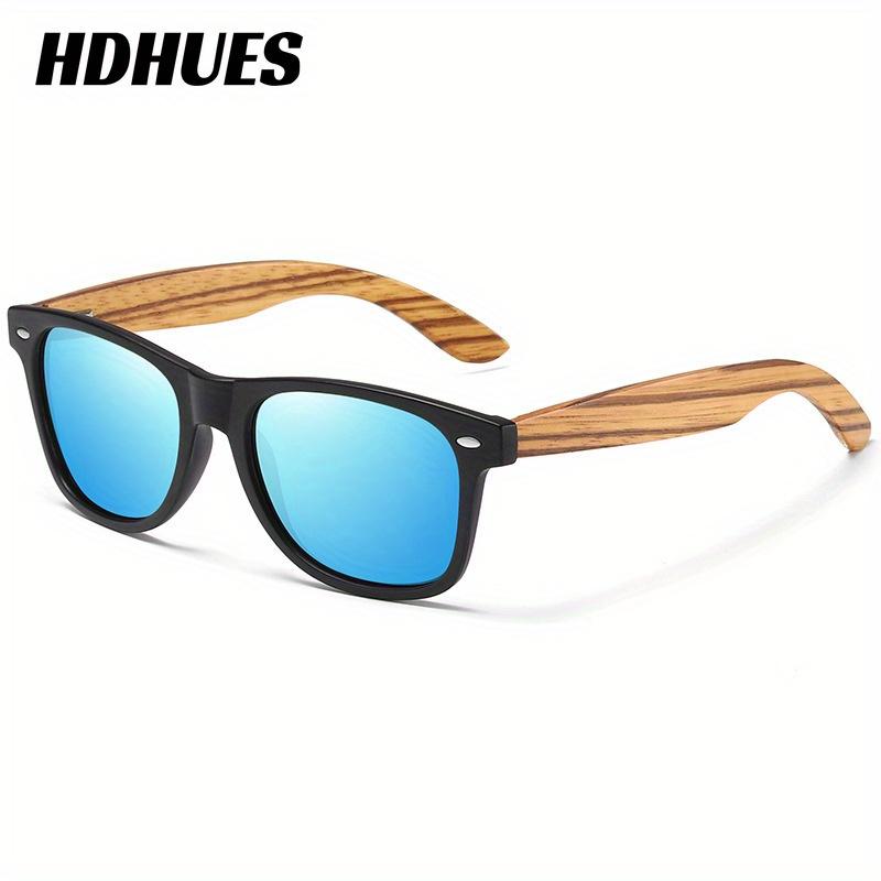 HdHues Unisex bambusové polarizované venkovní dřevěné vintage sluneční brýle, UV400