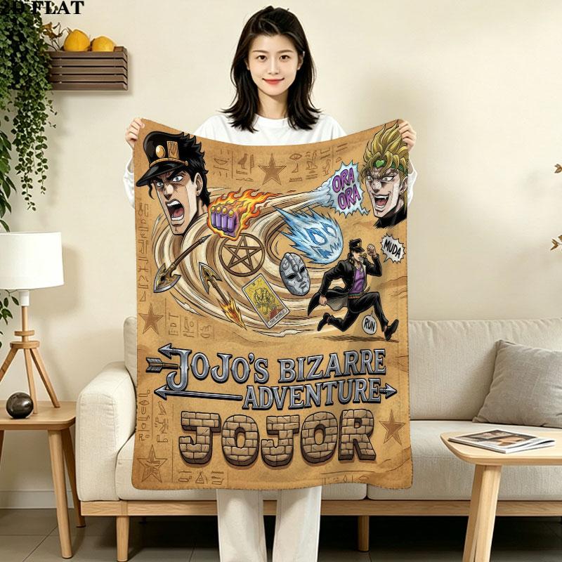 1pz Coperta in Flanella con Fantasia di Jojo's Bizarre Adventure Adatta a Tutte le Stagioni per Arredamento Casa Calore e Comfort Regali Regalo Festivo