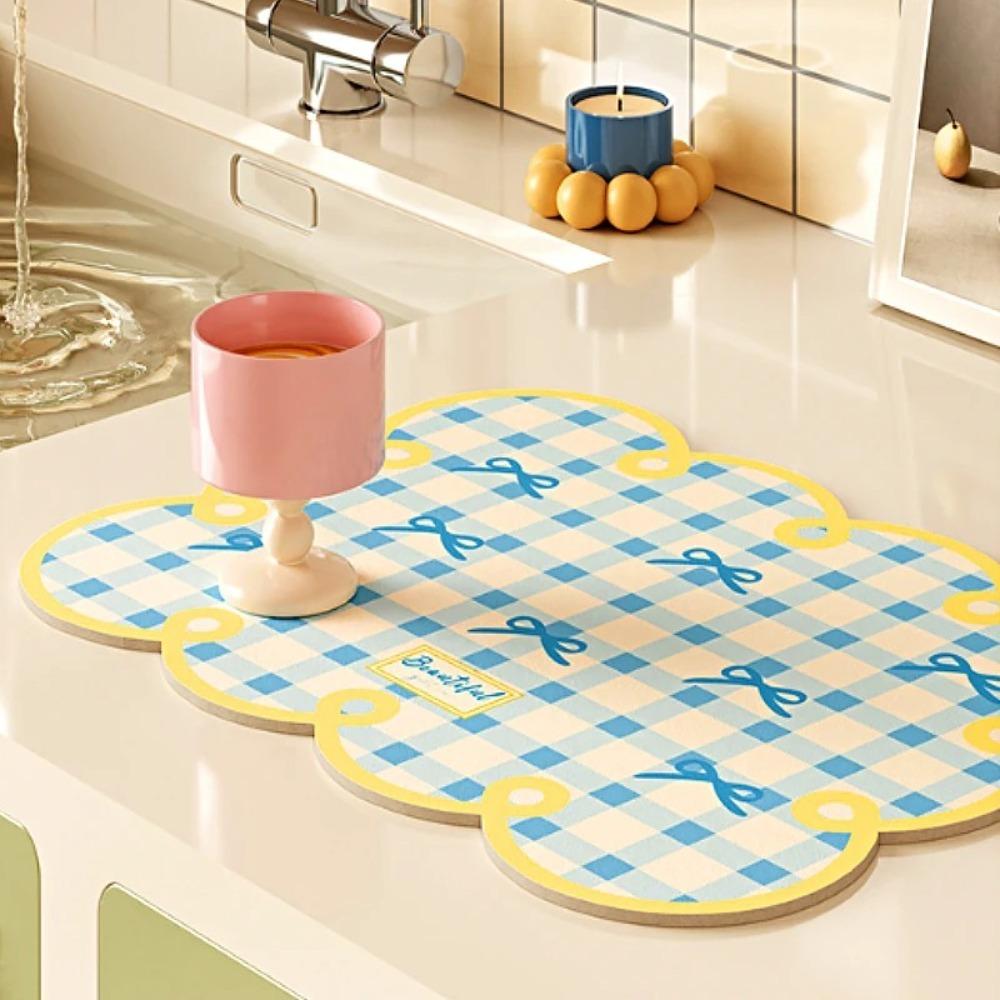 Water Absorbing Dining Table Mat Quick Drying Cup Coaster New Leather Placemat  Household