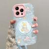 Rabbit Flower Applies To Apple 17promax Mobile Phone Case Iphone15 Cute 16 New Women's Models 14 Pivot Bracket 13