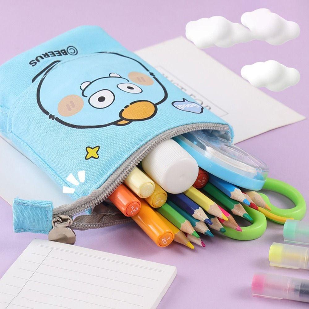 Pop Up Design Zipper Storage Box Large Capacity Pen Holder Girls Boys Pen Box Stationery Gift