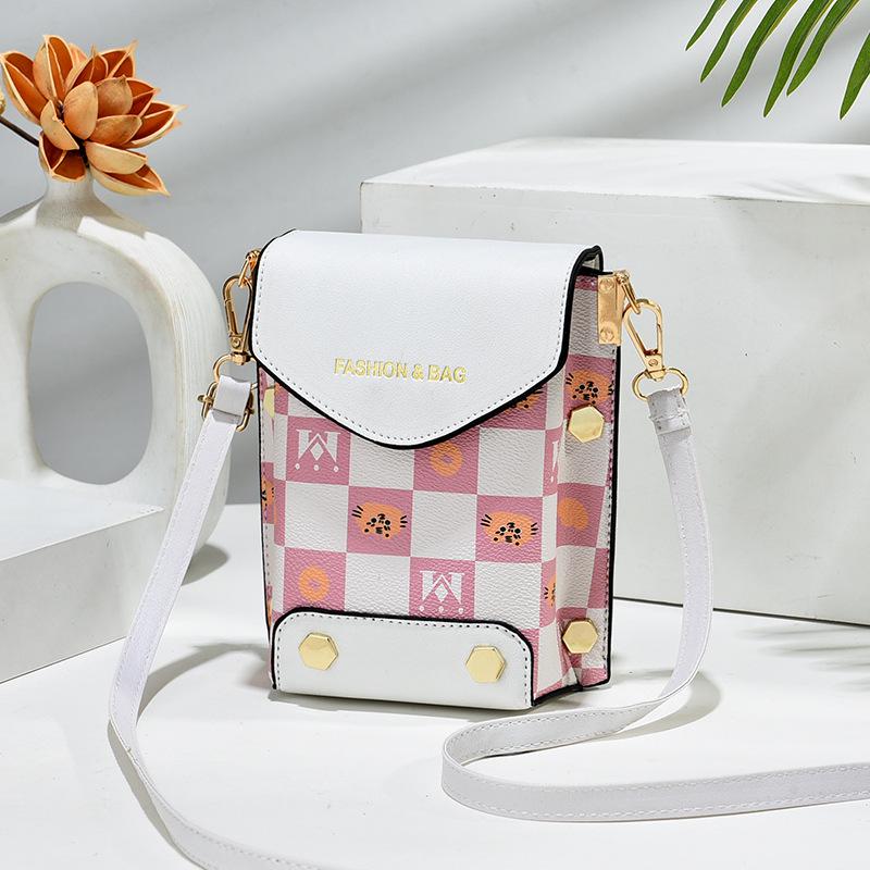 2024 Damska Transgraniczna Torba na Telefon Komórkowy o Dużej Pojemności: Torba listonoszka z podwójną komorą, wysokiej klasy, pionowa, prosta.