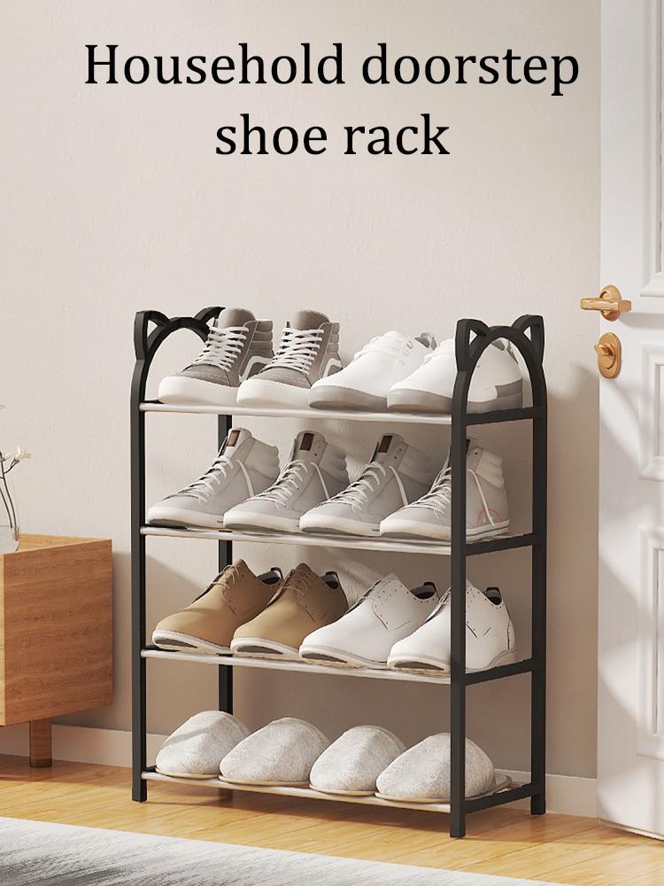 Creative Simple Plastic Assembly Shoe Rack Cartoon Multi-Layer Assembly Home Shoe Rack Dormitory Stainless Steel Storage Rack