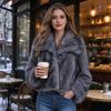 European and American style imitation fur coat women's short large lapel imitation fox hair short coat autumn and winter warm celebrity jacket