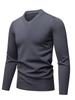 Autumn/Winter 2025 Men's High-Quality Wool V-Neck Sweater - Casual, Solid Color, Comfortable Base Layer Top.