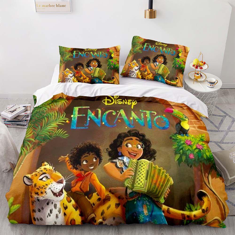Disney Encanto Cartoon Print 2/3-pcs Bed Set Soft Bedding Set Cover