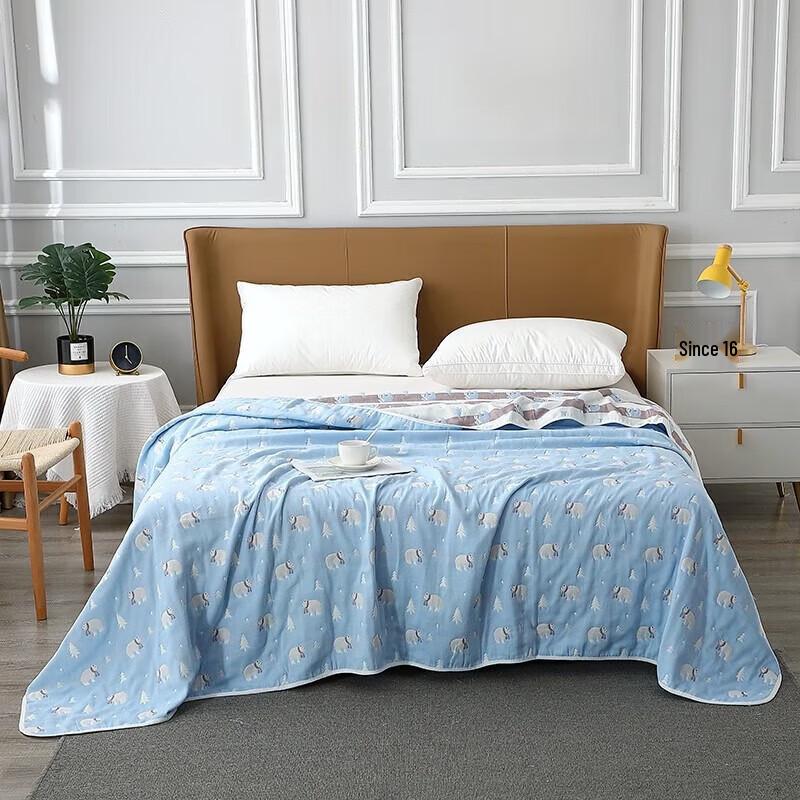 WOODPECKER Six-Layer Gauze Summer Quilt & Sofa Throw Blanket