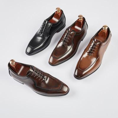2024 Ręcznie robione męskie buty Oxford ze skóry naturalnej - Formalne obuwie w stylu brytyjskim na wesela i do biznesu