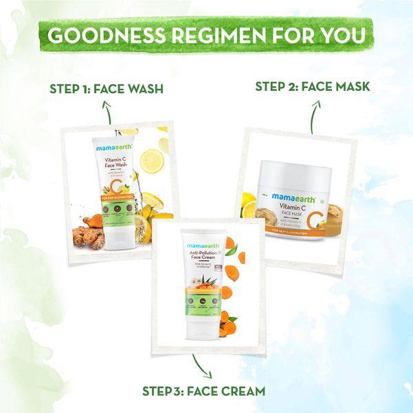 Mamaearth Anti-Pollution Daily Face Cream For Glowing Skin & UV Protection 80ml | Oil-Free Moisturizer For Dry Oily Skin Types