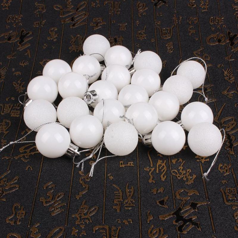 24Pcs Hanging Pendants Ornament Decorative Round Plastic Ornaments Ball Party