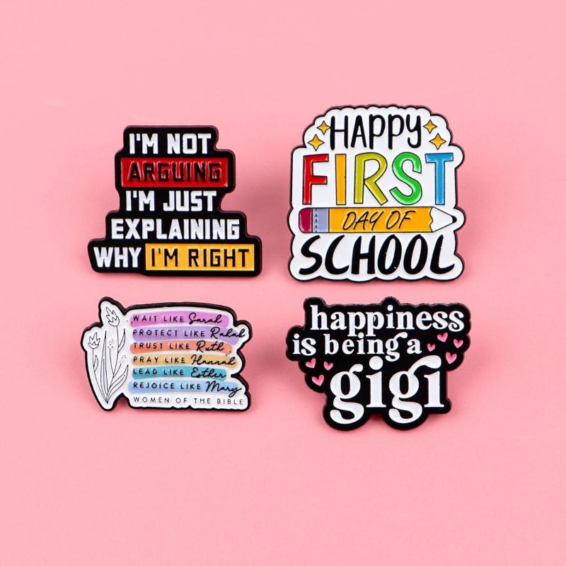 Enamel Pin Quotes Brooch Pines Lapel Pins Badge On Backpack Clothing Accessories Fashion Jewelry Friends Fans Gifts Decoraitons