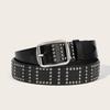 Punk Rock Belt For Men With Aluminum Alloy Buckle And Rivet Decor For Fashion Jeans