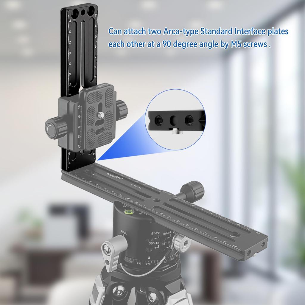 Haoge 160mm Long Extender Rail Slide Plate for Camera Tripod Ball Head Clamps RRS Benro Arca Swiss Sunwayfoto HQR-160 Multi-purpose Quick-Release