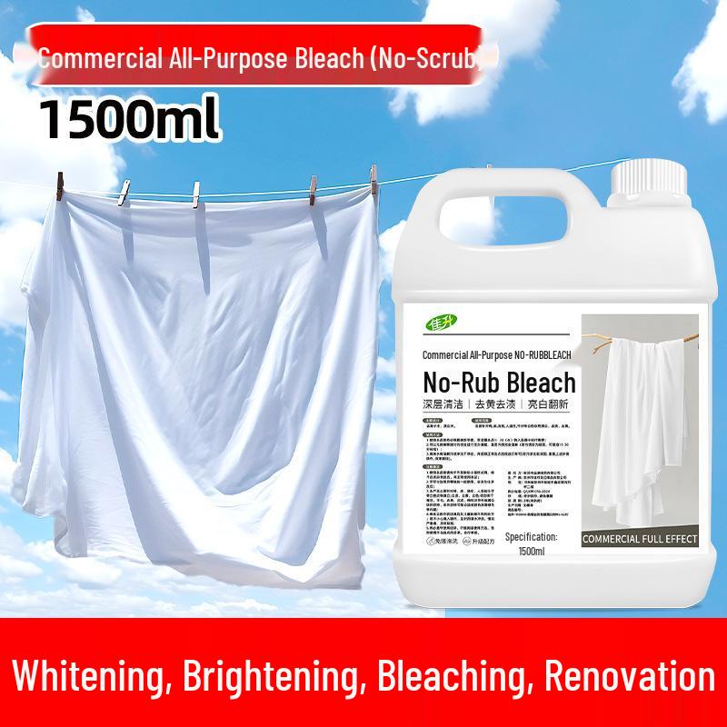 No-Rub Whitening Bleach for Lab Coats & Bedding with Stain Remover and Antibacterial Detergent