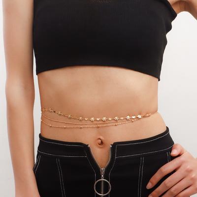 European and American Jewelry, Punk Hip-hop Style Simple Multi-layer Body Chain Female, Retro Temperament Butterfly Multi-layer Waist Chain