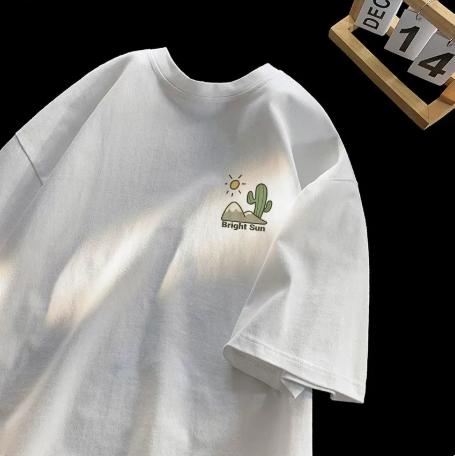Summer Cotton Short-sleeved T-shirt for Men and Women, Casual Top, New Style, Simple and Versatile, Half-sleeve Design
