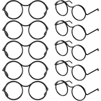 20Pcs Mini Doll Glasses Wire Rimmed Eyeglasses Props 1.38X1Inch Doll Dress Up Accessories for Dollhouse Decoration and Photo Crafting
