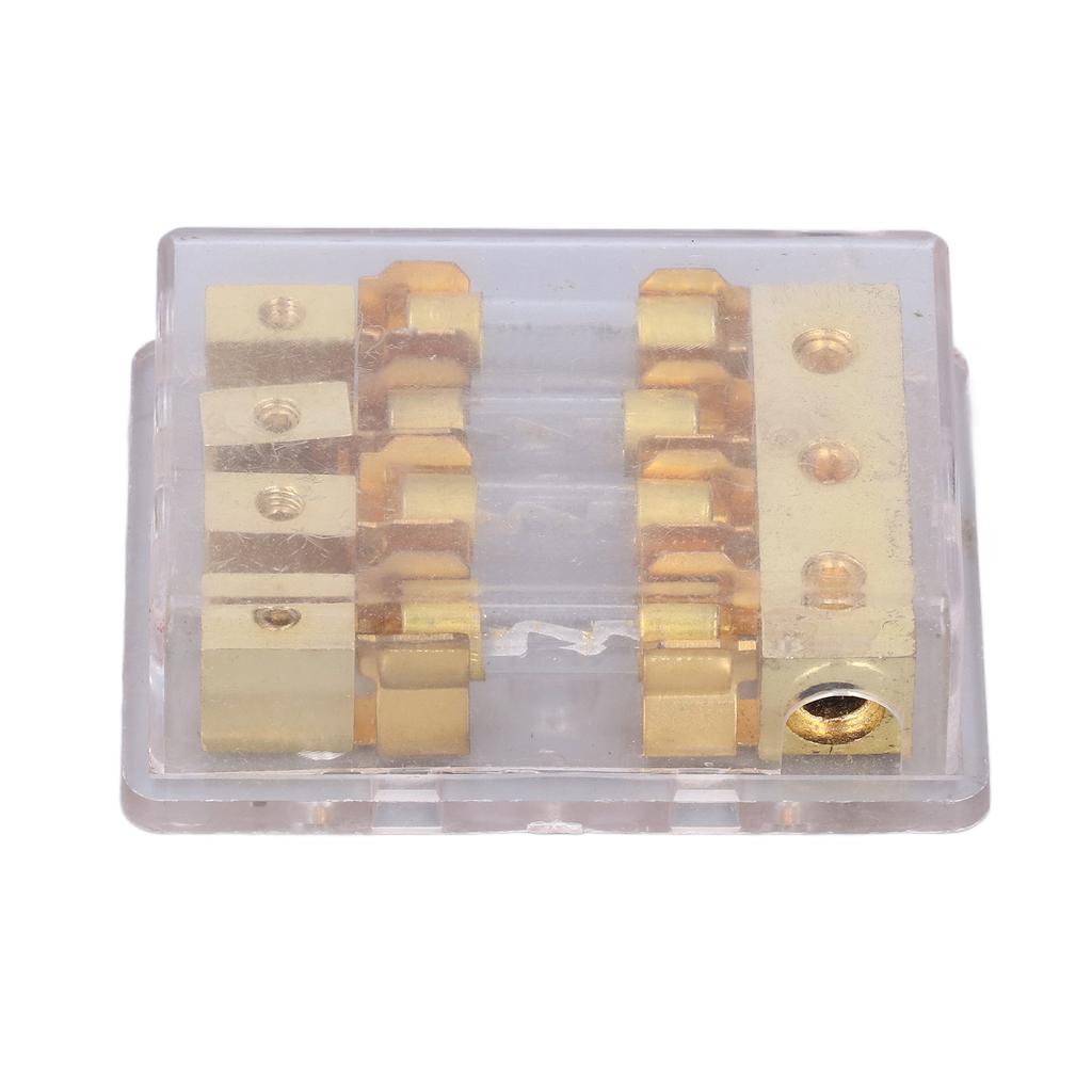 Power Distribution Block Car Audio Splitter 1 In 4 Out Ground Distributor Fuse Holder 60A