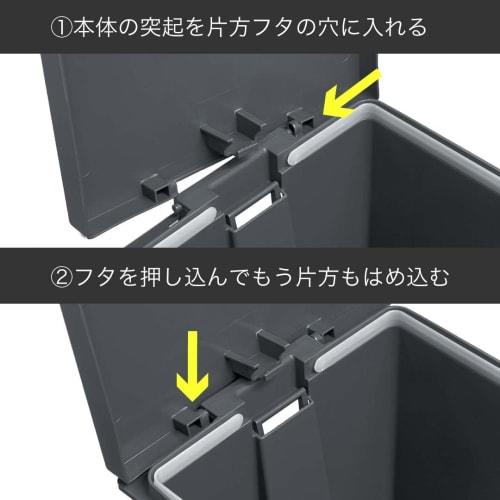 Shinki Gosei Tombo Swish Trash Can, 45 Liters, Push-Pedal Operated, Lid-Free Disposal, Charcoal Black, 26.5cm Wide x 45.5cm Deep x 55.5cm High, Made i