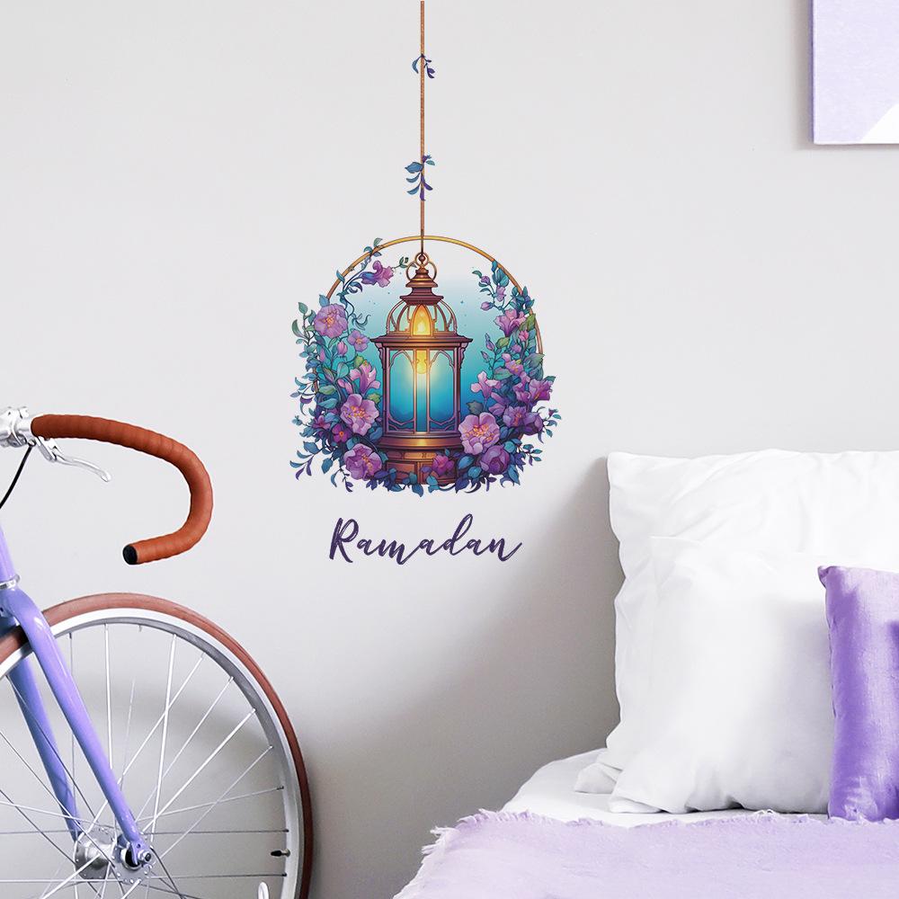 Lampadario di Fiori Viola Camera da Letto Soggiorno Porta con Adesivi Murali Abbellenti per la Casa