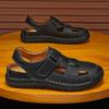 Summer Men's Leather Beach Sandals Pure Handmade Mens Closed TOE SANDALS