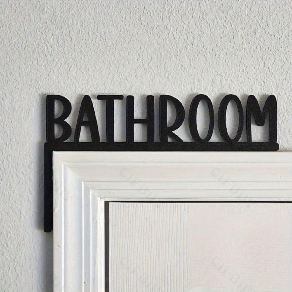 Vintage Metal Bathroom Sign Rustic Plaque Farmhouse Door Decor Holiday Gift