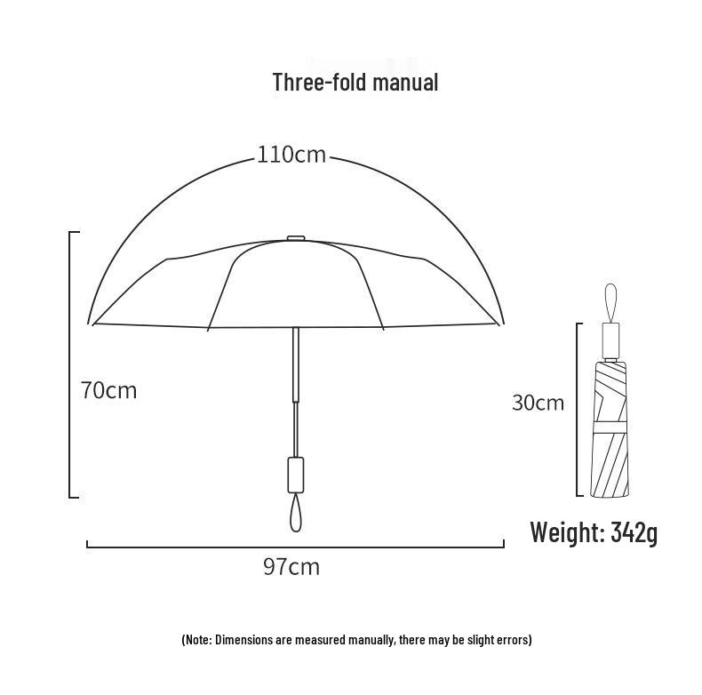 Anti-UV Folding Parasol: Fresh Black Glue Umbrella for Sun and Rain