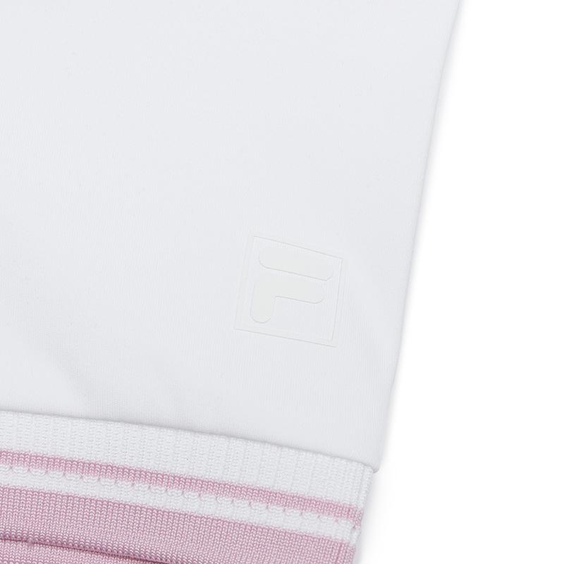 FILA Color Block Casual Short Sleeve T-Shirt Women tops Jade-White A11W513102FWT