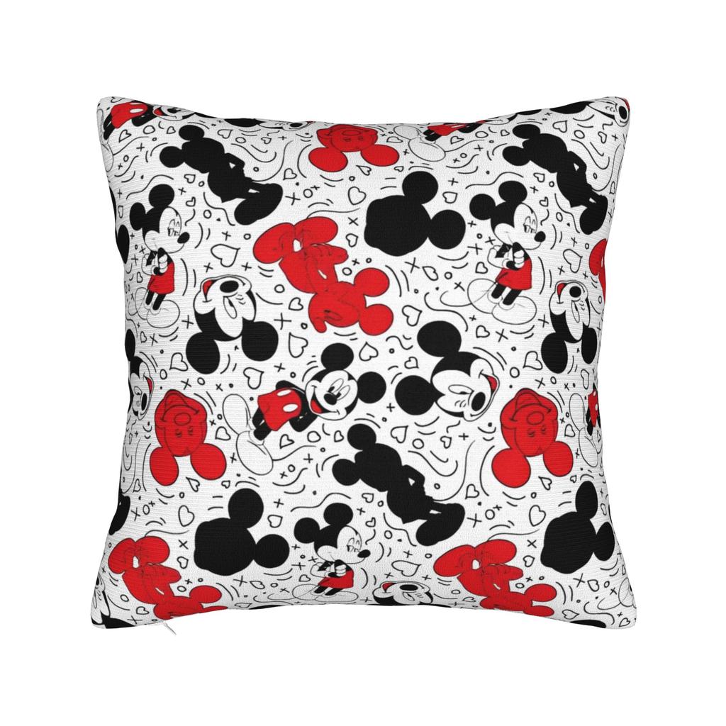 Mickey Mouse Kuddfodral Polyester Kudde för Soffa Söt Känd Tecknad, Avslappnade Kuddfodral