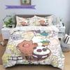 We Bare Bears Pattern Bedding Quilt Set  Home Decoration  Gift (1 * duvet cover + 2 * pillowcase  without core)