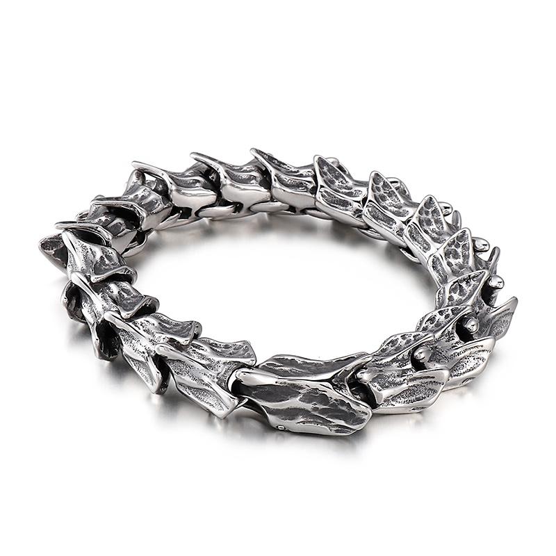 KALEN Punk Jewelry Stainless Steel Fashion Bracelets Bangles Grotesque Links Bracelet for Men 23cm&Punk
