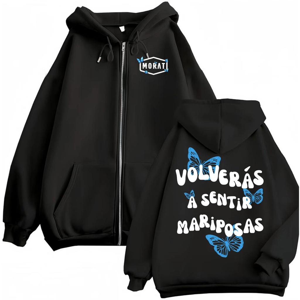 Morat Volveras A Sentir Mariposas Zipper Hoodies Men Women Fashion Hip Hop Sweatshirts Jacket Pullovers