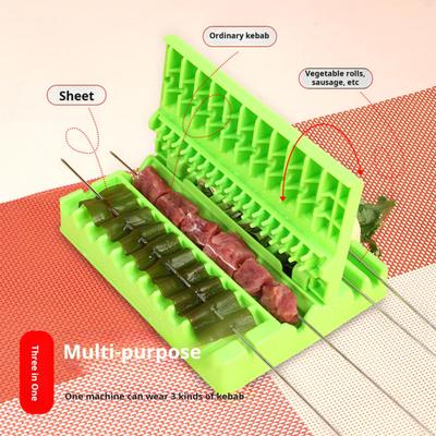 Kabob Skewer Maker 3-In-1 Non-Stick BBQ Kebab Tool for Meat Vegetables Intestines Easy To Use Manual Skewers Mold Box Machine