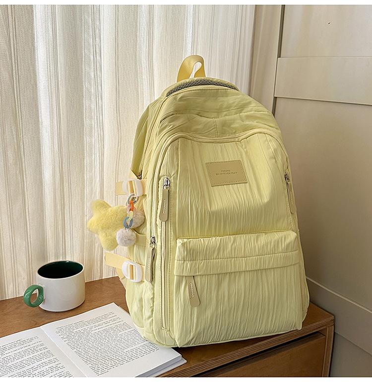 Schoolbag new high-value Japanese ins fresh and sweet macaron backpack junior high school students lightweight travel backpack