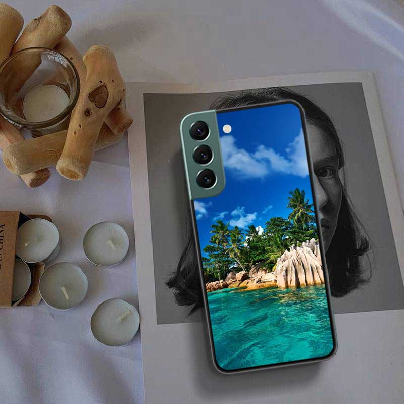 Sea Tropical Palm Trees Beach Phone Case For Samsung A16 A26 A36 A56 Galaxy A02S A12 A52S A13 A23 A33 A53 A54 A34 A24 A14 A22 A3