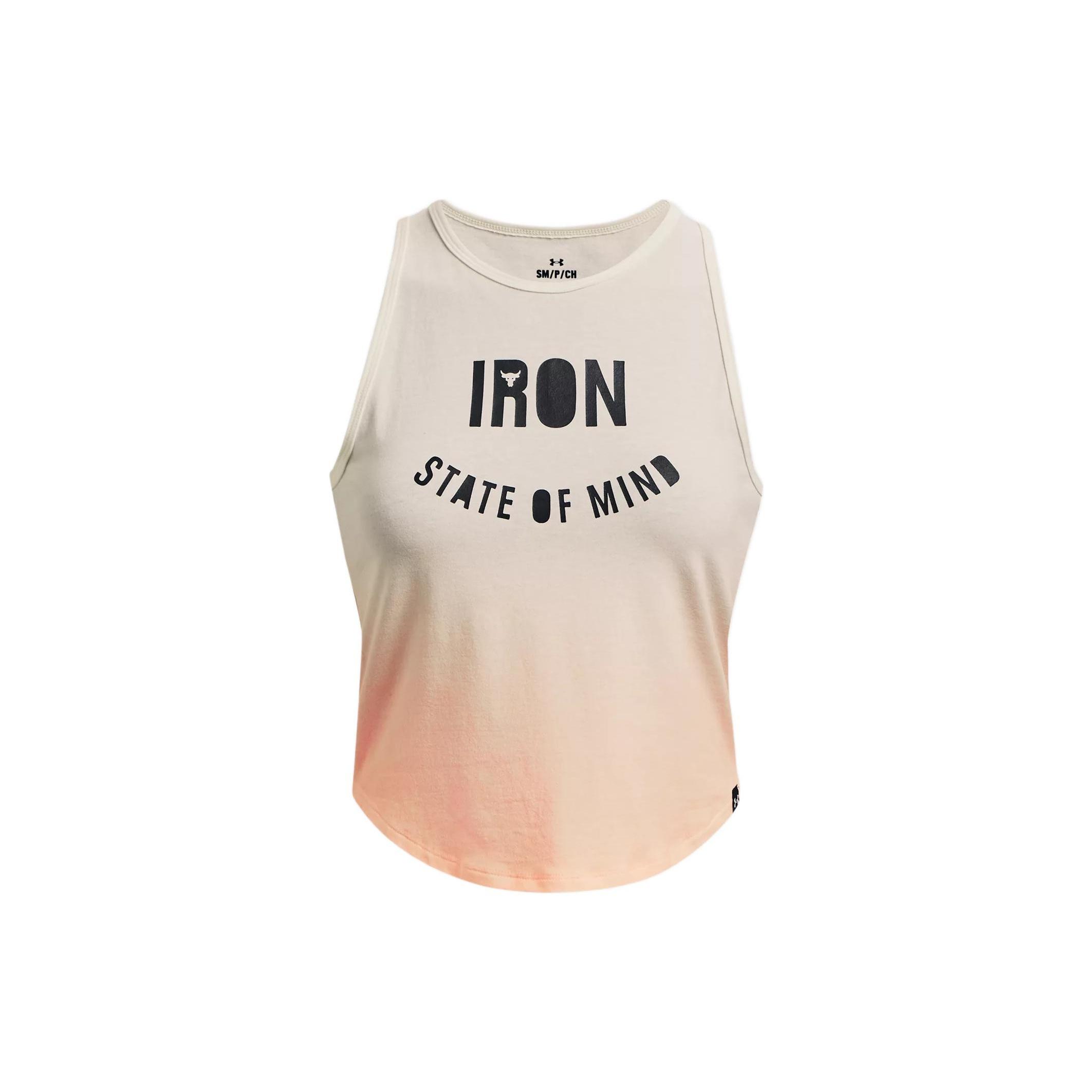 (WMNS) Under Armour Project Rock Fashion Cropped Tank  Beige  Women s 1377450-130 S