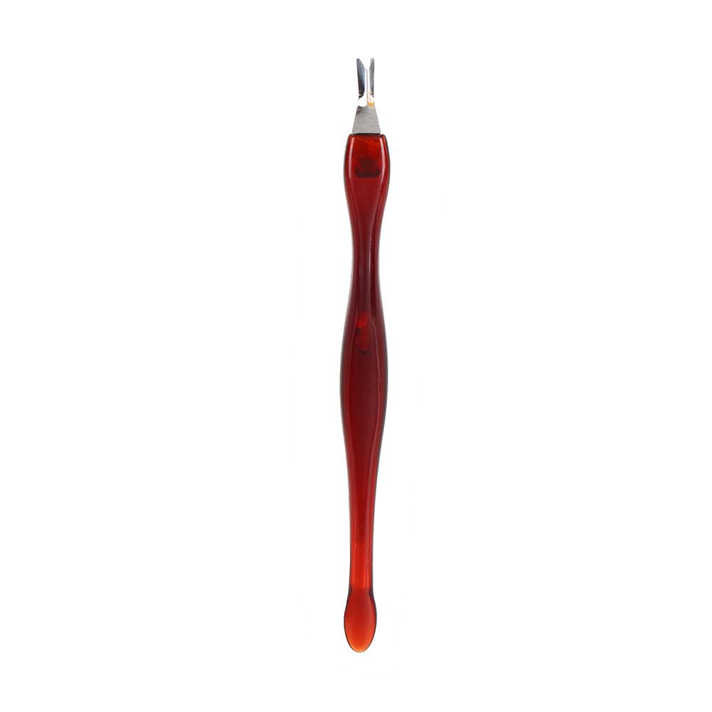 Nail Art Tips Pusher Pedicure Cuticle Nipper Remover Manicure Set Plastic Handle Red
