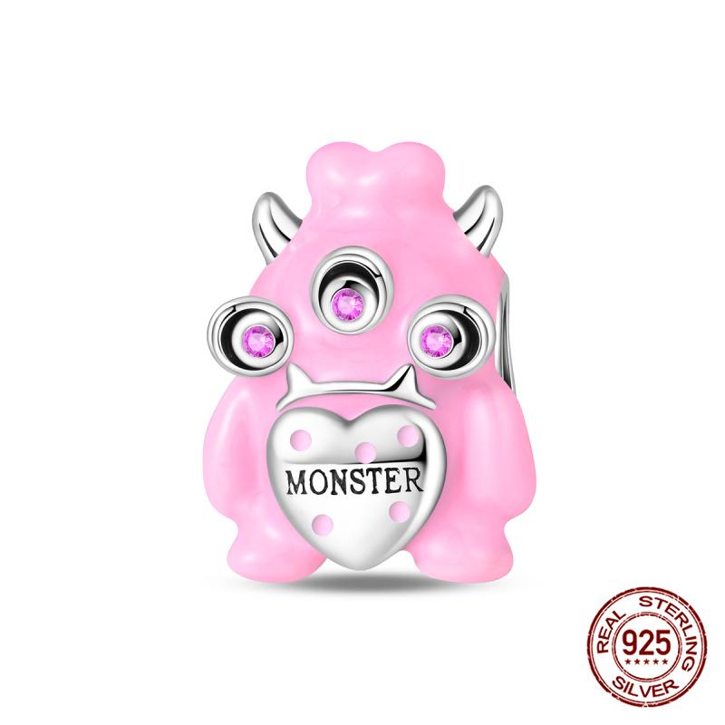 New 100% Copper One-Eyed Monster Puppy Charms Beads Fit Pandora Style Bracelet Diy Jewelry Making Women Gift