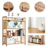 4-Tier Bamboo Shelf Large Capacity Simple Bookcase Multi-Function Storage Display Rack for Bathroom Kitchen Living Room