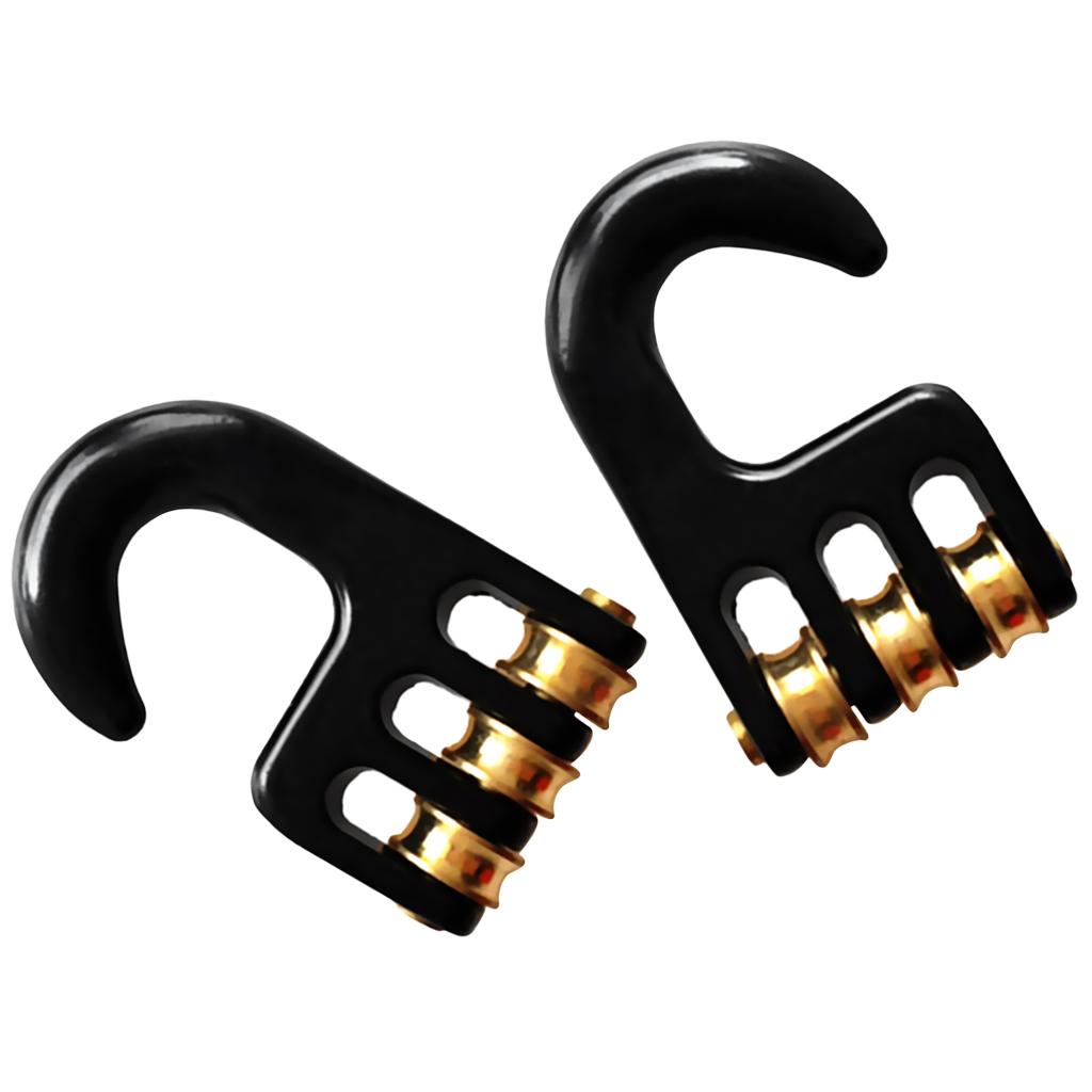 1 Pair of Alloy Windsurf Rigging Pulley Hooks with 3 Rollers - Supplies Parts Windsurfing Equipment